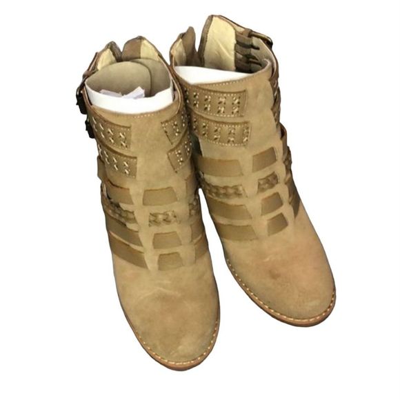 133. SoHo NYC Cobbler leather buckled ankle boots (8.5) - Picture 1 of 17